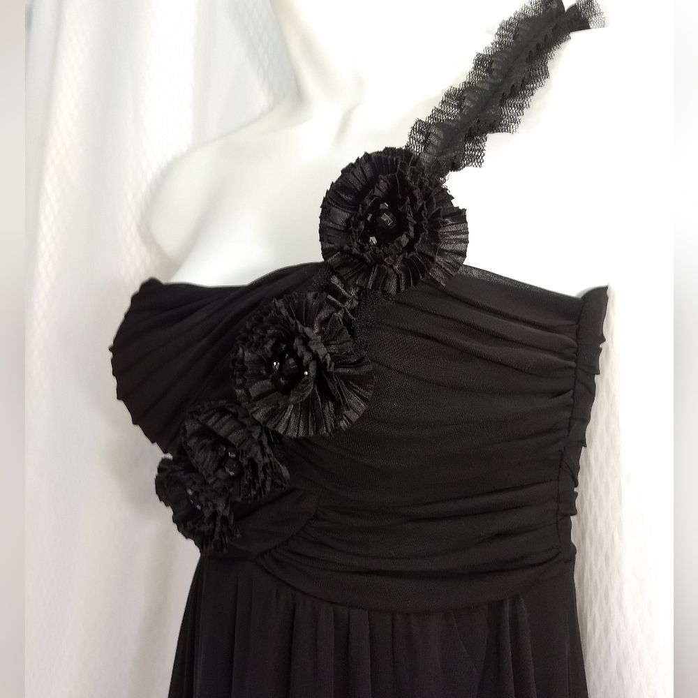 City Studio One-Shoulder Long Formal Prom Dress, Black, Size 3